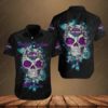 Harley-Davidson Motocross Flag Hawaiian Shirt, Harley Racing Moto Button Shirt, Harley Davidson Motorcycles New Skull Full All Over Print Hawaiian Shirt-Kw98
