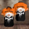 Harley-Davidson Motocross Flag Hawaiian Shirt, Harley Racing Moto Button Shirt, Harley Davidson Motorcycles New Skull Full All Over Print Hawaiian Shirt-Ne76