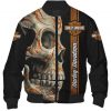 Harley Davidson Clothing, Harley Davidson Shirt, Harley Davidson Logo Motorcycles New Skull Full All Over Print Bomber Jacket-Nr77