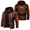 Harley Davidson Clothing, Harley Davidson Shirt, Harley Davidson Motorcycle Skull Leather Jacket-Gift For Bike,Gift For Dad,Gift For Grandpa,Unisex Poly Leather Jacket-HD KQ84