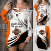 Limited Edition - Off Shoulder Deep V-Neck Lace Up Long Sleeve Pullover XZ46